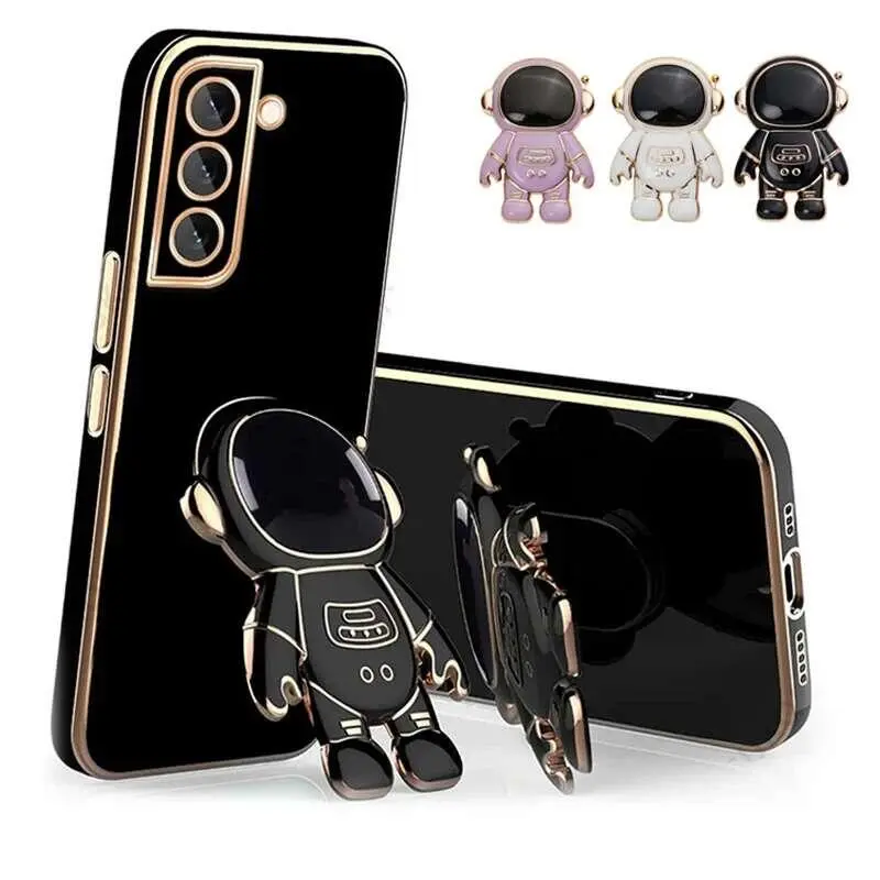 Creative 6D Plating Astronaut Mobile Stand For IPhone Universal Kickstand Foldable Mount Finger Phone Holder Bracket