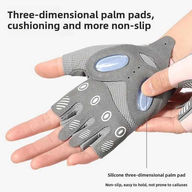 Breathable Fitness Fingerless Gloves, Non-slip Shock Absorption Half Finger Gloves, Sports Gloves for Yoga & Training, Sports & Outdoor Accessories 5