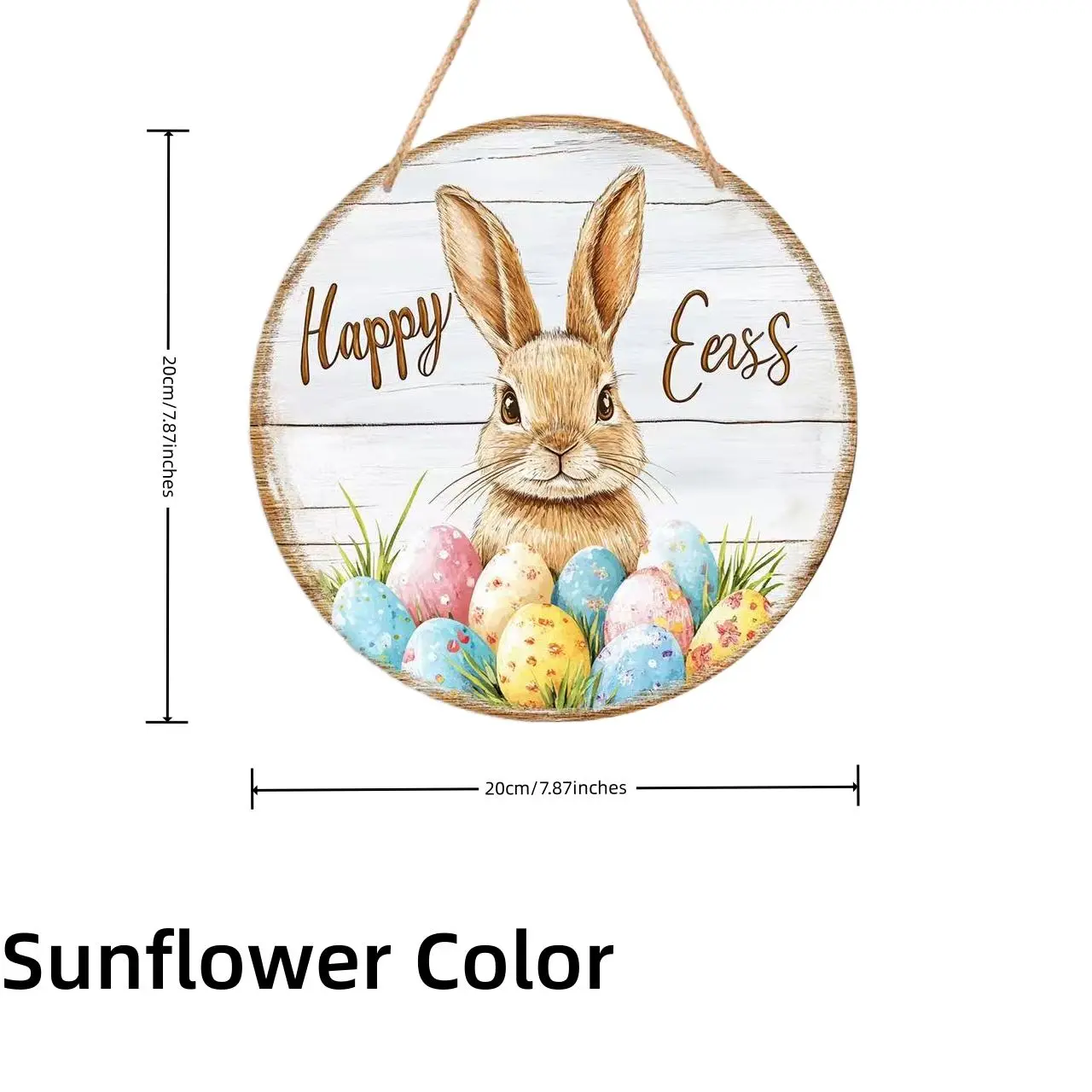Easter Wooden Hanging Sign, 1 Count Happy Easter Bunny Decorative Door Sign, Holiday Vibes Background Wall Decorations, Wooden Crafts, Most Ambient Decorations, Ornaments