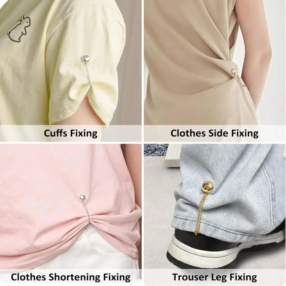 Clothing Accessories Multi-Function Magnetic Clothing Clip Metal Non-hole Leg Cuff Fixing Pin Waist Buckle Button Shorten Trouser Clip Scarf