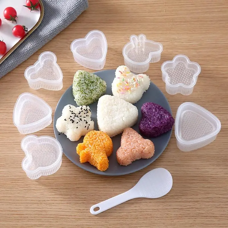 Cetakan Nasi Bento Sushi Onigiri Anti Lengket Desain Kartun Gaya Jepang Bekal Anak