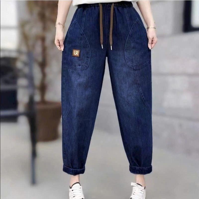 Quần jean baggy bò giấy chất liệu mềm mại đi học đi làm đi chơi thoải mái quần big size nữ Voi Jean Pants 0