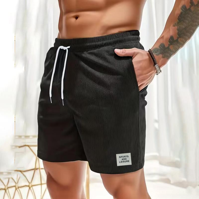 Product Introduction of 2025 Summer new solid color lace-up sweatpants corduroy simple quarter shorts men's shorts casual pants spot selu  ar  kargo mens  jeans 26