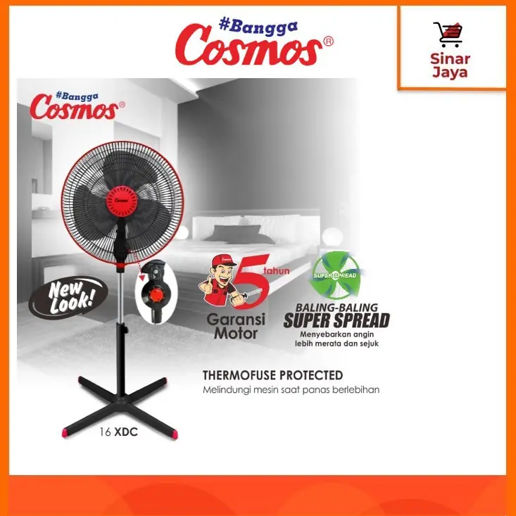COSMOS 16-XDC Stand Fan 16" (Kipas Angin Berdiri 16")