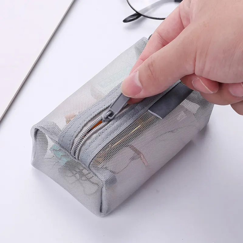 Túi lưu trữ lưới Nylon, cầm tay, dung lượng lớn, túi Giặt, túi Sắp Xếp mỹ phẩm, thích hợp cho du lịch 5
