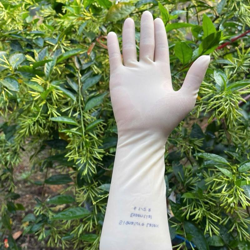 COMBO (0.5KG - 3KG) Găng tay cao su cổ dài 30cm nhập khẩu Malaysia - in chữ cổ tay