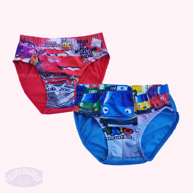 6 Pcs Celana Dalam Anak Laki Laki CD  Pakaian Dalam Anak Cowok Karakter Gambar 1