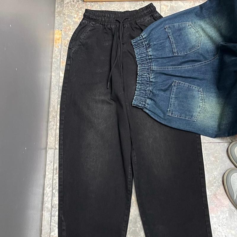 Quần baggy Jean trơn lưng chun form thụng rộng Nữ M516 4