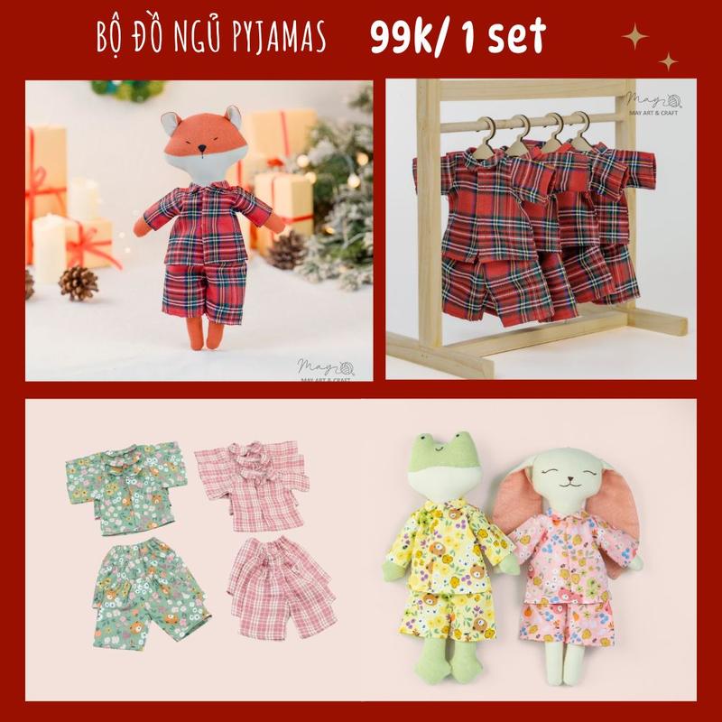 Bộ đồ ngủ Pyjama cho thú bông tự phối đồ thay quần áo Tiệm tạp hóa Nhà May