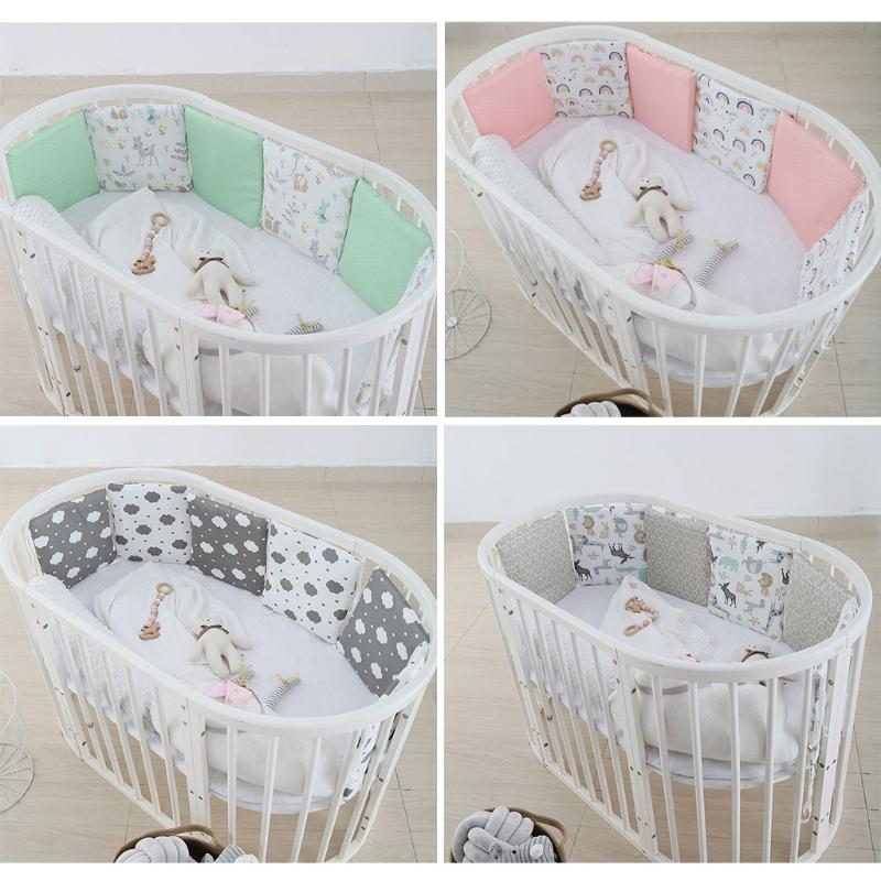 【Ready Stock】 6 Pcs Baby Cot Bumper Newborn Bed Soft Cotton Protector Pillows Infant Cushion 1