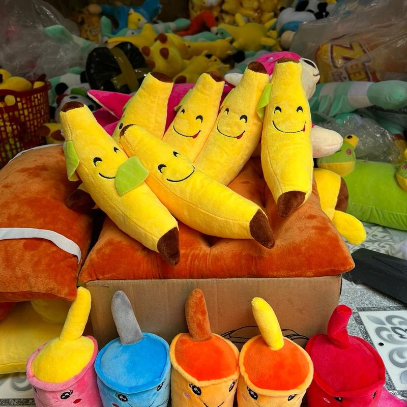 Gấu bông trái chuối,cà rốt ,trà sửa các mẫu mini dễ thương đáng yêu cho bé