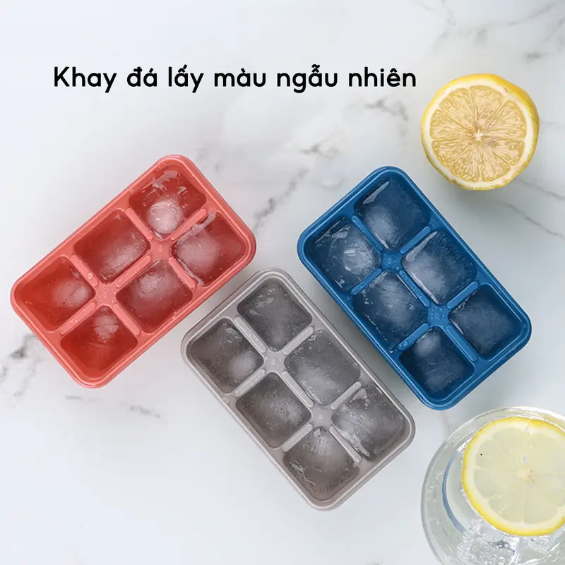 Combo 5 Khay Đá Silicon Có Nắp Đậy Banihouse Khuôn Làm Đá Viên Silicon Chống Mùi Tiện Lợi An Toàn Sức Khoẻ 5