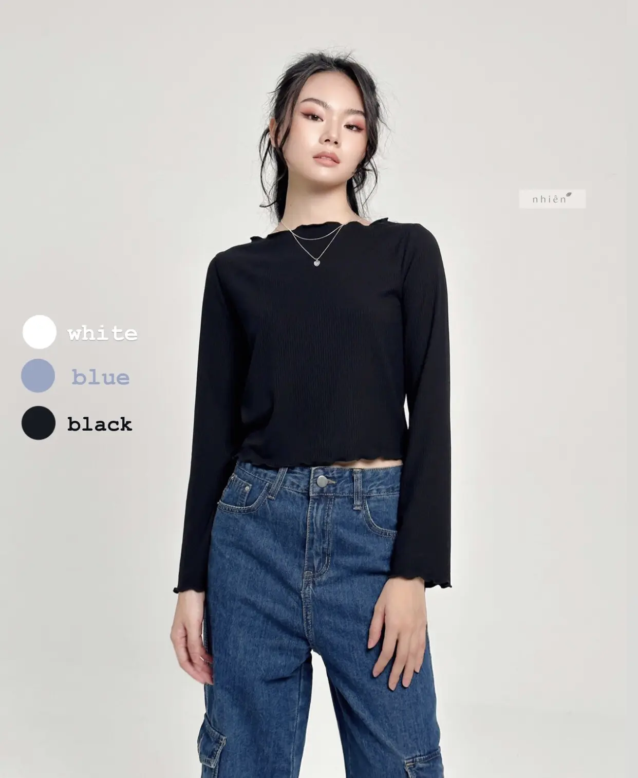 Umi Top - áo thun gân tay dài nhiennhienvintage BT136 Nữ Women Shirt Voi