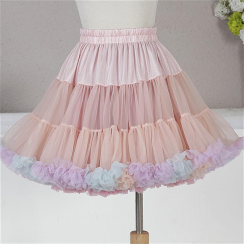 Product Introduction of Plus Size TUTU skirt lolita skirt support rainbow fart parent-child soft yarn lolita dress cotton candy mesh half skirt 3