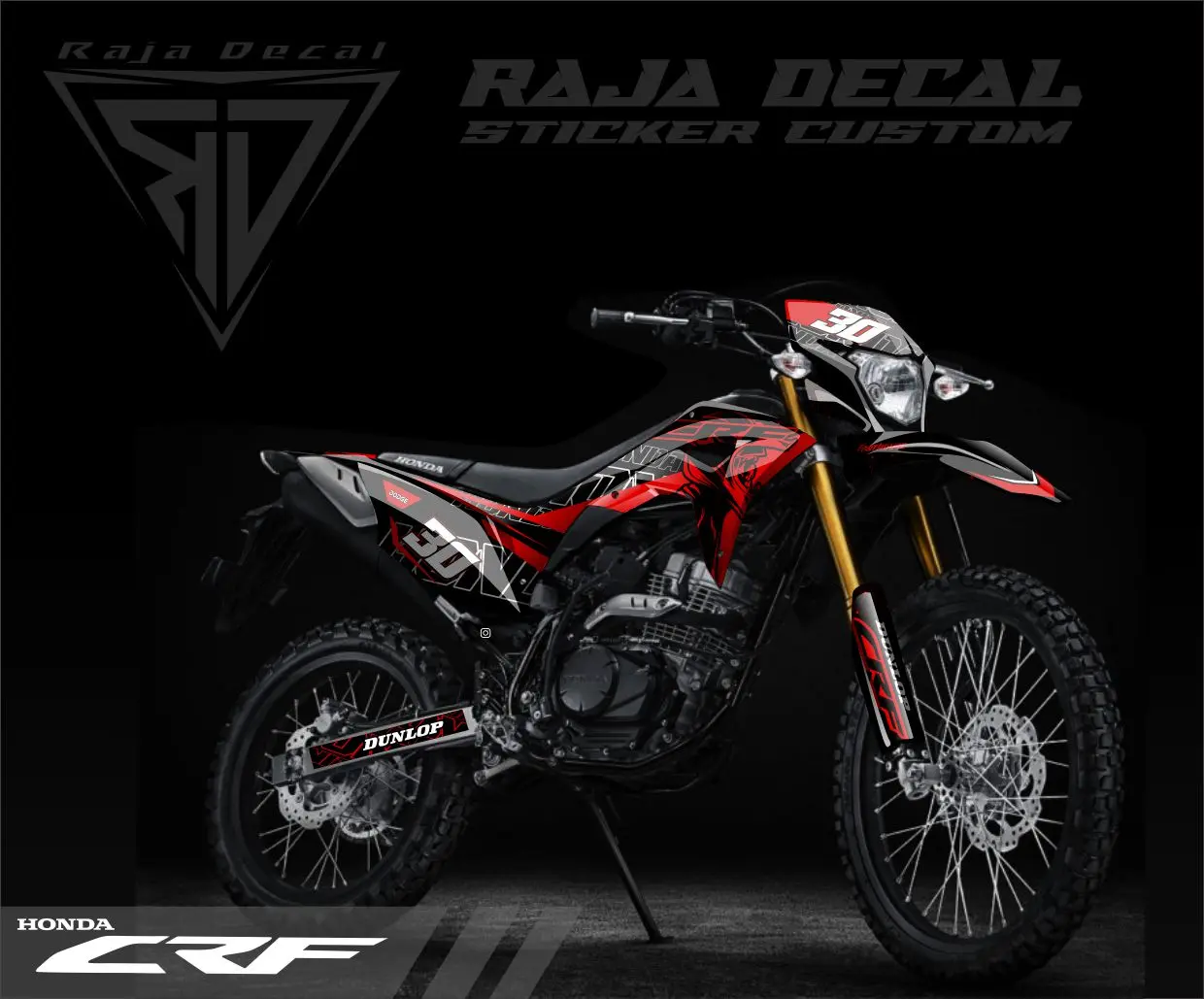 Decal Sticker CRF 150L fullbody Stiker CRF 150L Disain Supermoto Motocross