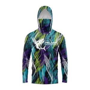 ชุดกีฬาตกปลามืออาชีพสำหรับผู้ชาย มีฮู้ด เสื้อตกปลาแบบยาว ป้องกันรังสียูวี เหมาะสำหรับการตกปลา ชุดตกปลา