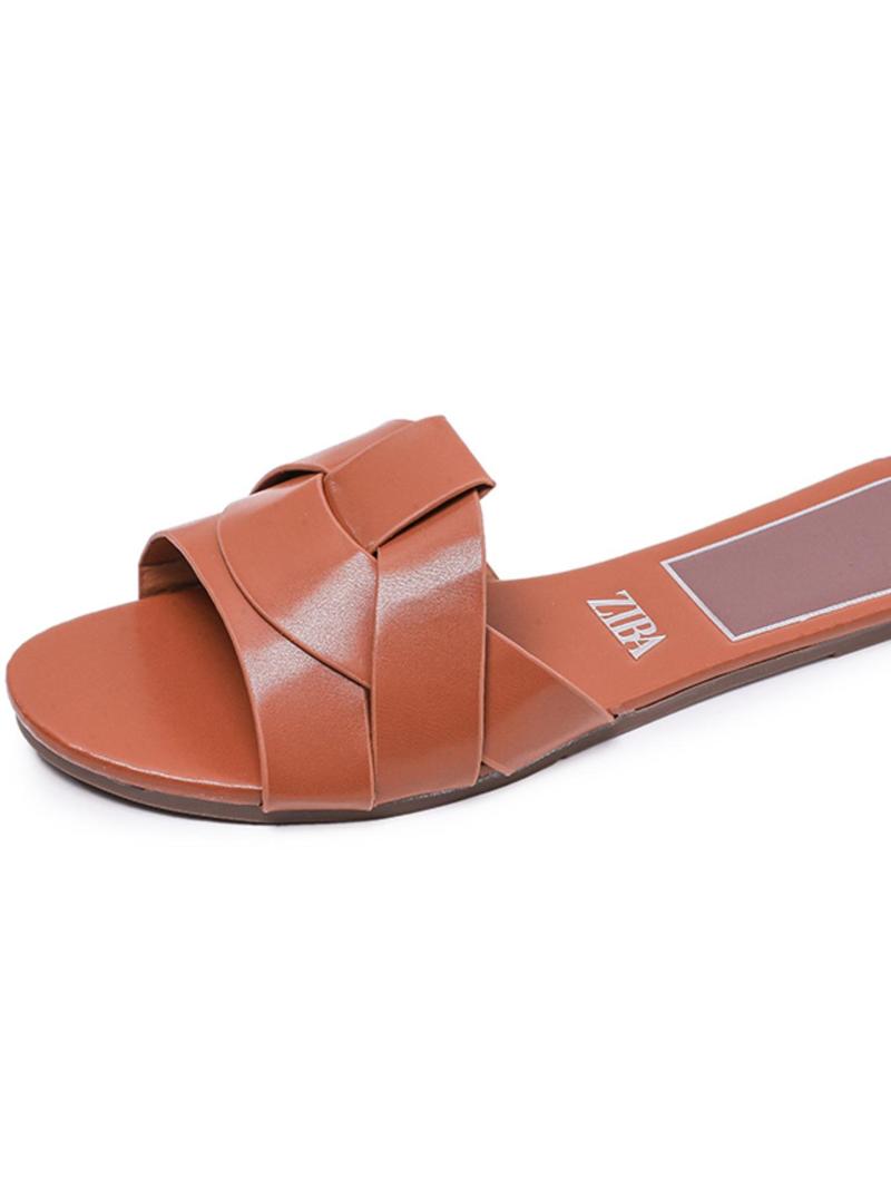 Product Introduction of Women's Fashionable Plain Color Slide Sandals, Casual Comfortable Flat Sandals for Beach, Home, and Everyday Wear, Stylish Flat Flip Flops for Women, Walking Shoes, Gifts for Wife 2