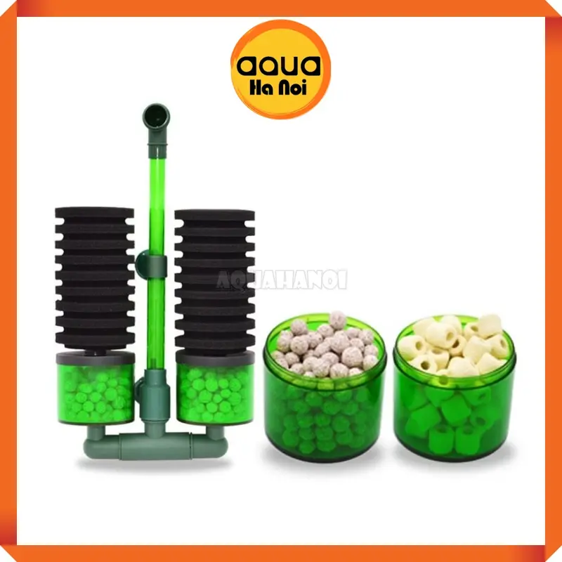 Lọc sủi vi sinh Bio đôi Qanvee QS-100A / QS-200A - Có khoang chứa thêm vật liệu lọc 4