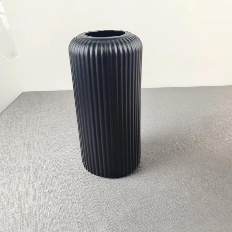 Product Introduction of Plastic Vase Container Striped Simple Decorative Floral Arrangement Display Art Design Flower Pot Living Room 7