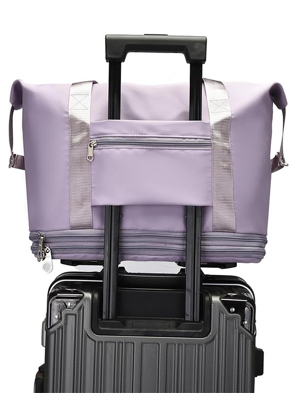 Matching Solid Letter Patch Large Capacity Travel Bag with Removable Wheels, 2025 New Trendy Portable Lightweight Travel Essentials, Wear Resistance Suitcases Bags for Women & Men 7