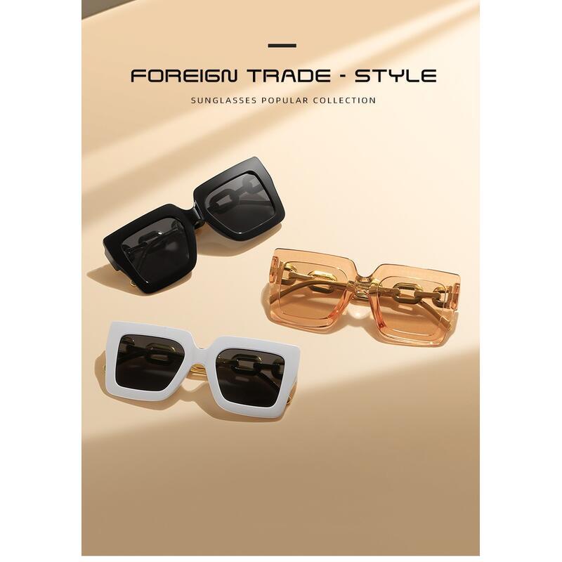 Product Introduction of New large frame sunglasses, women's resin, high-end feeling,  fashionable sunshade sunglasses 4
