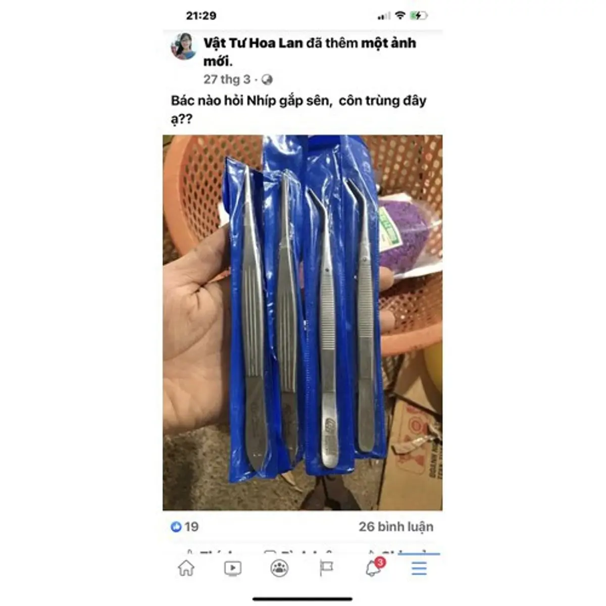 Nhíp gắp sên và côn trùnġ dài 14,5 cm