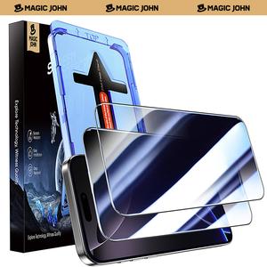 Pelindung Skrin, MAGIC JOHN, 2-Pek, Jelas Kristal, Tahan Calar, Sentuhan Sangat Licin, Perlindungan Privasi, Perlindungan Mata Terpolarisasi Pekeliling, Mudah Dipasang, Serasi dengan iPhone, Samsung dan Google, Ketibaan Baru wireless charger phone holder