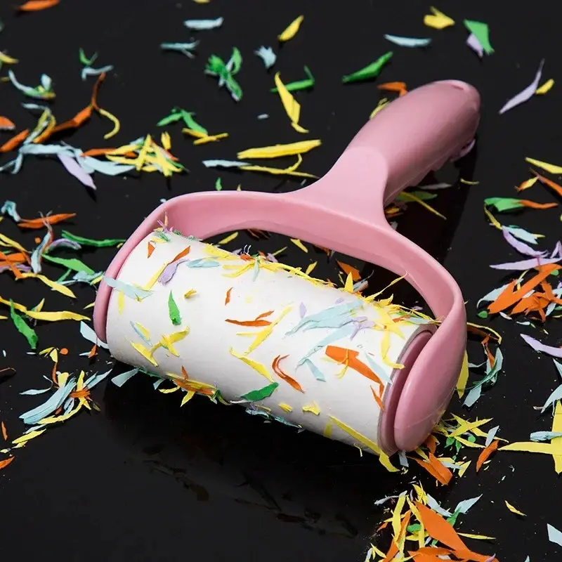 Tearable Roll Paper Sticky Roller, Dust Wipe, Pet Hair Clothes Carpet Fluff Remover, Portable, Replaceable Cleaning Brush Tool, Sticky Hair Debris Artifact,Light