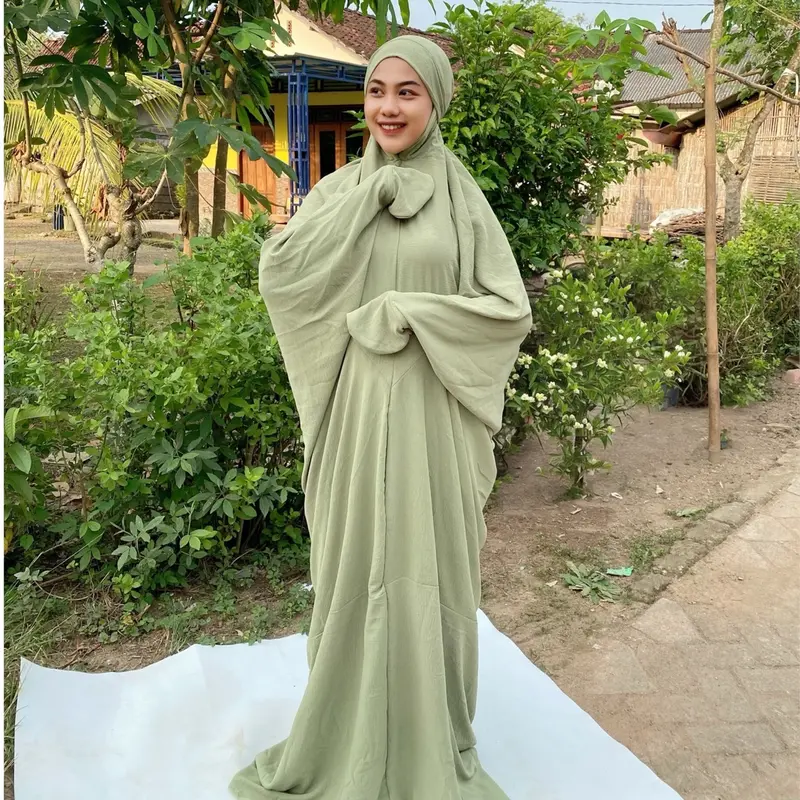 Mukena terusan cringkle/ mukena terusan standart syar’i mukenah  crinkle  airflow 1