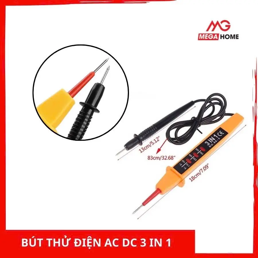 Bút thử điện AC DC điện áp 110V-500V 3 trong 1