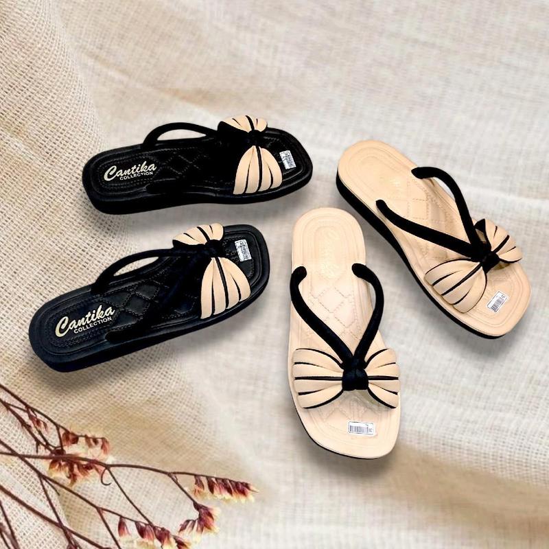 Sandal Wedges Wanita Model Selop Pita Profil Fashion Terbaru 1