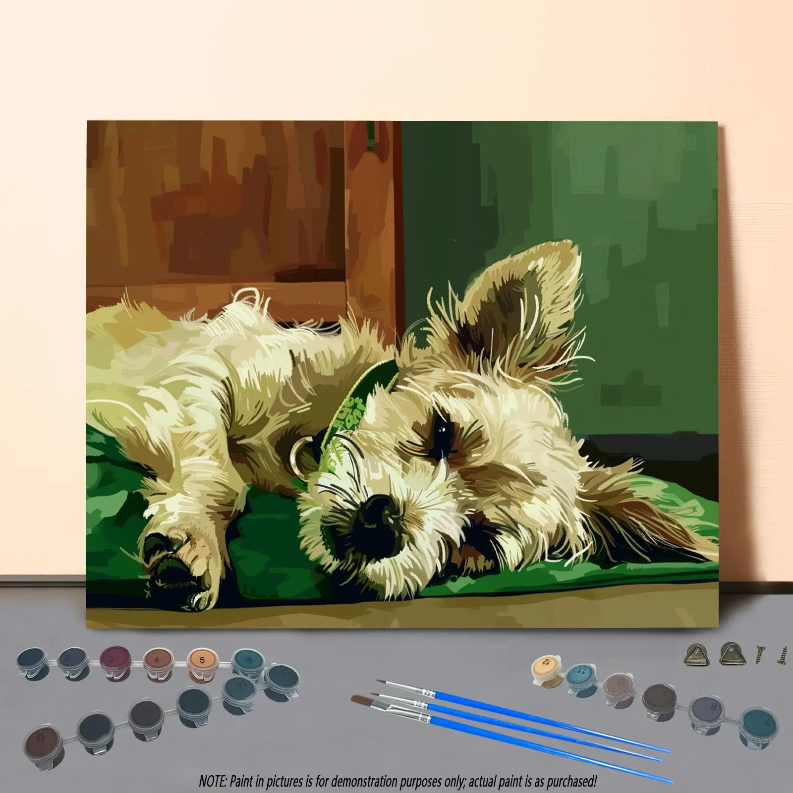 Dog Pattern DIY Painting By Numbers Kit without Frame, 1 Set DIY Paint by Number Kit for Beginner, Wall Art Decor for Home Living Room Bedroom
