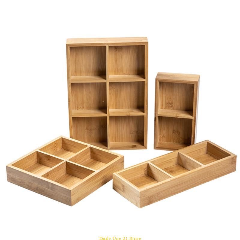 Product Introduction of Rustic Wooden Divided Plates Storage Boxes Dried Fruit Container 4/6/9 Grids Nut Candy Bamboo Tray 7