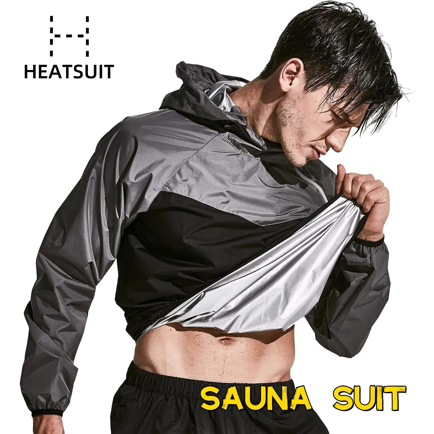 HEATSUIT Sauna Suit for Men Sweat Sauna Jacket Pant Gym Workout Sweat Suits
