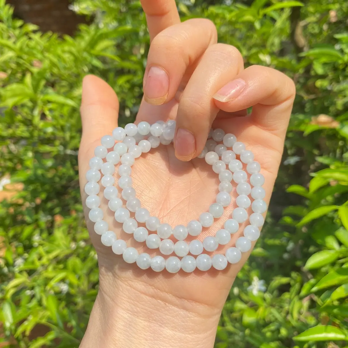 Vòng  tay bạch  ngọc VIP 6ly (hợp mệnh  thủy -kim)