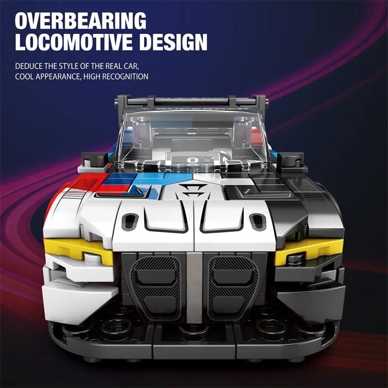M4 Race Car Design Building Blocks, 363pcs/set Creative DIY Racing Car Model Building Blocks, Educational Assembly Bricks Toy for Teenager & Adults 4