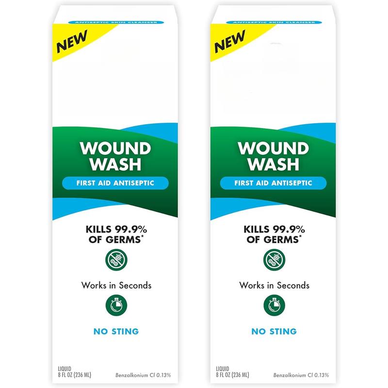 MAX First Aid Wound Wash - Antiseptic Liquid Kills 99.9% of Germs ...