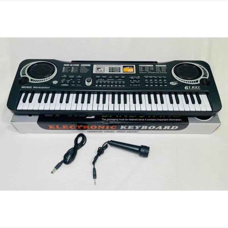 Đàn organ đánh Piano có 61 phím có 1 bên loa đàn Có 6 bài hát demo 16 tones nhạc 8 âm nhạc cụ 100 âm và giai điêu cài sẵn có micro cho bé Phát Nhạc Toy Đồ Chơi