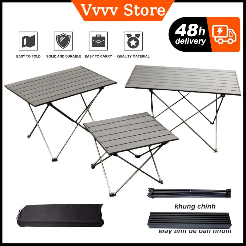 Bàn gấp gọn dã ngoại, bàn camping,picnic Thương hiệu cao cấp AXK hợp kim cacbon sơn tĩnh điện , độ bền cao ghế trượt  nằm kiểu sao
