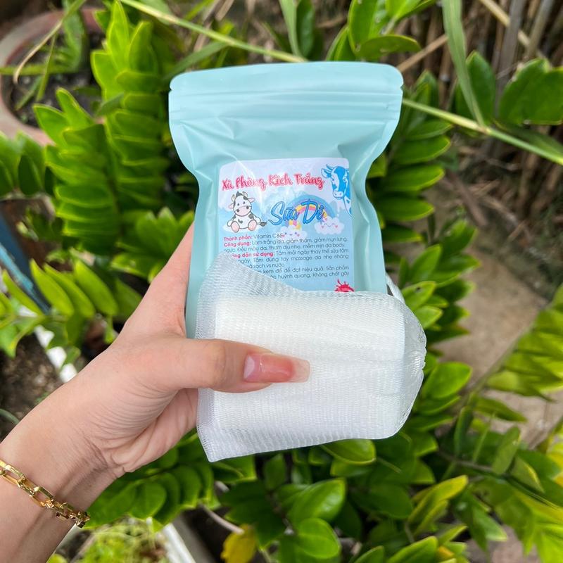 Xà phòng tắm sữa dê hỗ trợ làm da (100g) kèm túi lưới Dưỡng Da Body
