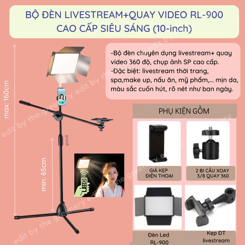 Gậy livestream kiêm chân quay video, chụp ảnh 360 độ dùng livestream, make up, quay video bằng kim loại chắc chắn quay mọi góc nhìn dễ dàng kèm đèn livestream Phụ Kiện Kem Selfie