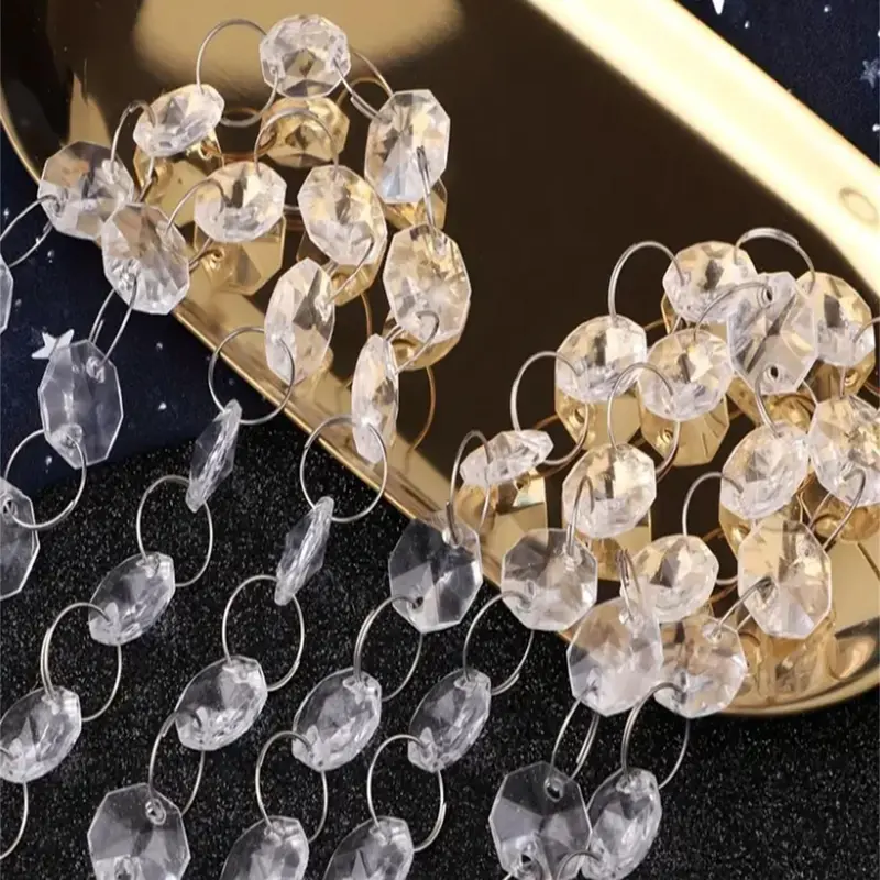 Crystal Octagonal Beaded Curtain, 1 Count Tassel Wedding Decoration for Ceiling, Wedding Ceremony Stage, Doorways, Home Ornaments 3