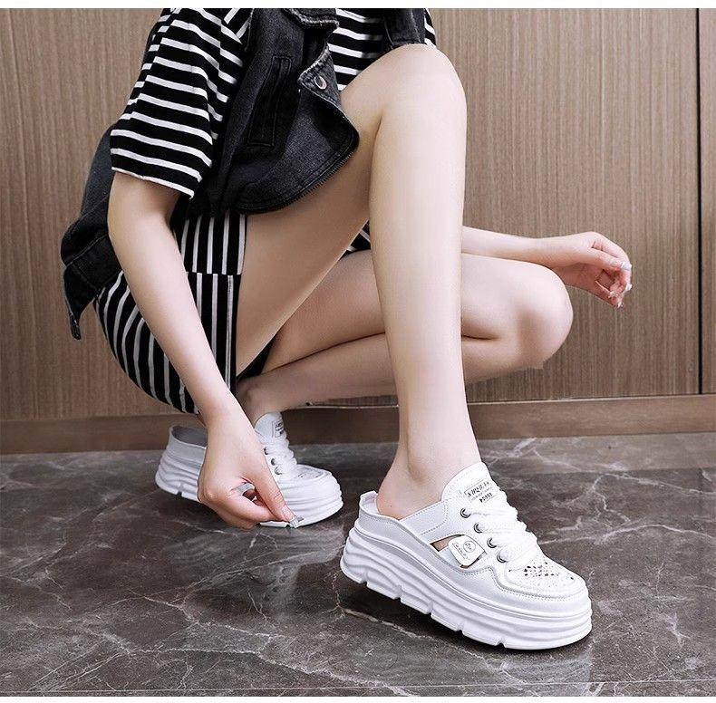 Product Introduction of Giày Trắng Cho Nữ, Bộ Sưu Tập Mùa Hè Mới 2024, Đế Xuồng khoét lỗ, Đế Có Gót Ẩn, Giày Trượt Băng, Kiểu Bít Mũi, Dép Khoét Lỗ 10