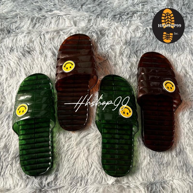 ( Shop không chọn size chọn màu ) Đôi dép nhựa trong mặt cười (Loại 1) - Combo 5 đôi, thích hợp cho nam và nữ, đi trong nhà và văn phòng - Nhung, Đồng Đế Bằng DéP Cao Su Slipper