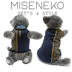 [SIZE JUMBO] Baju Kucing Lucu Murah Motif Model Ramadhan Baju Koko Biru Dongker Cowo Cewe Jantan Betina Aksesoris Hewan Kecil | Ukuran XXL 3XL 4XL