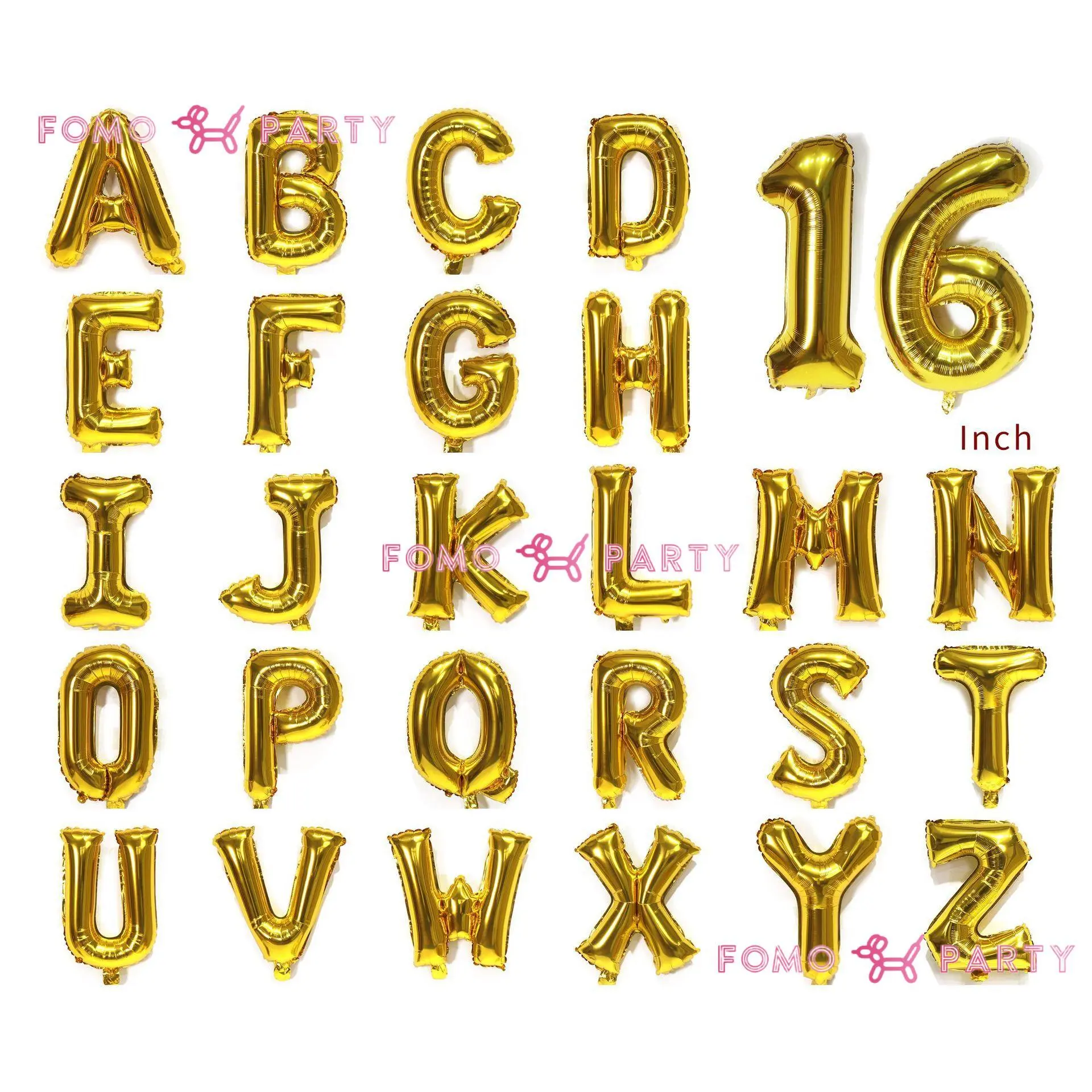 16inches Gold Letter Foil Balloon Alphabets Birthday Anniversary Wedding Celebration Party Needs Decorations
