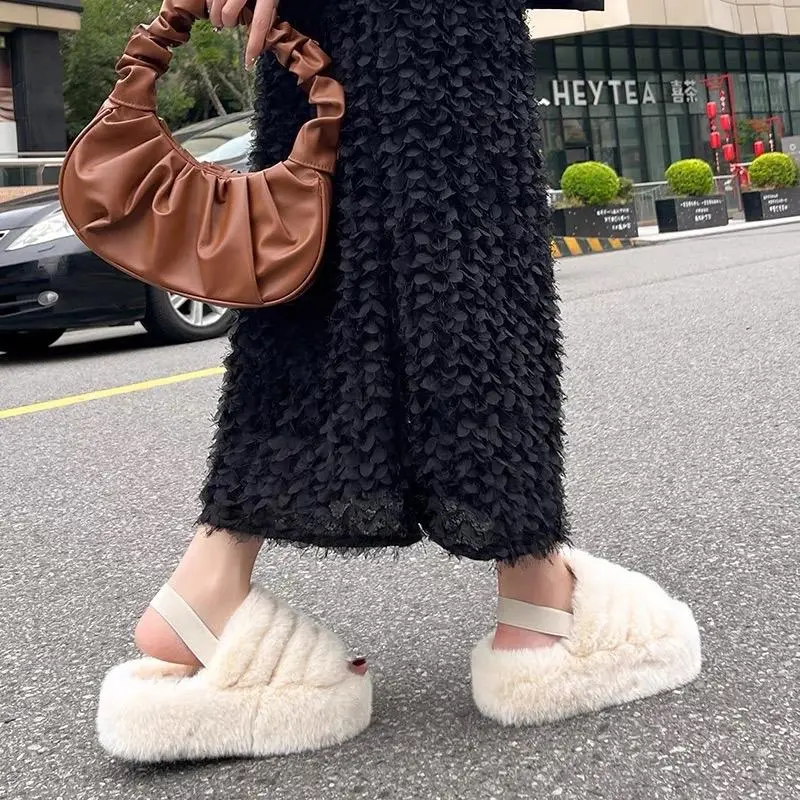 Dép lông quai chun sau đế 6,5cm hách dáng nhiều màu Nữ DéP Shoes 1