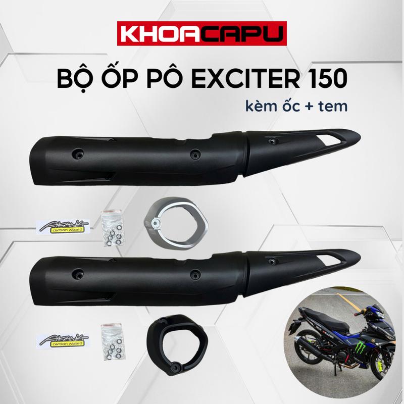  Bộ Ốp Pô Exciter 150 Ốp Che Bô Chụp Đuôi Bô Xe Ex150 ,Ốp Ống Xả Exciter 150 