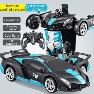 NODIA Mainan Mobil Remote Control/Remote Control Mobil Sport Car Robot Transform/Rc Mobil Remote Deformation Robot/Rc Car Transforming 1:18 Mobil Remot Jadi Robot Baterai Cas/Mainan Autobot Remot Kontrol Mobil Berubah Jadi Robot