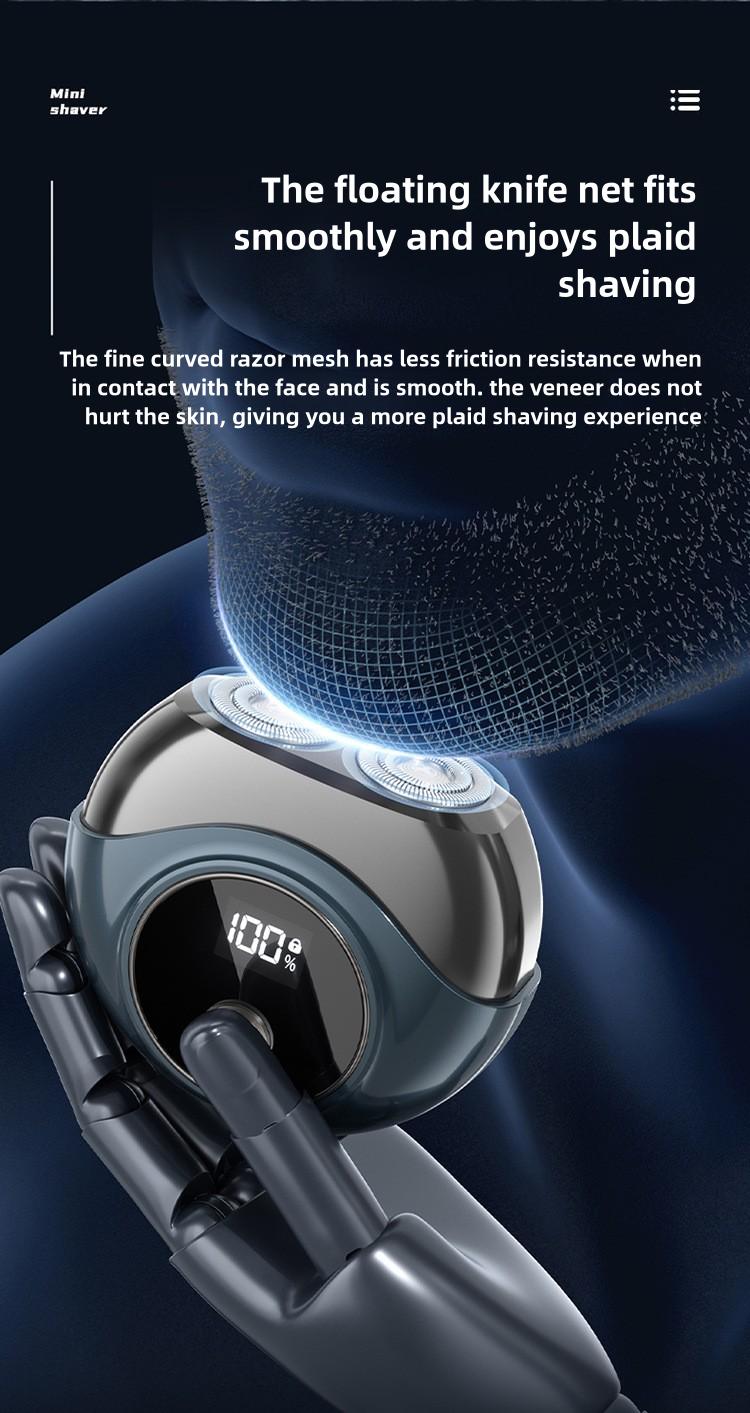 Product Introduction of Mini Electric Shaver - Portable USB Rechargeable Waterproof Razor for Men with LED Display Comfort 4